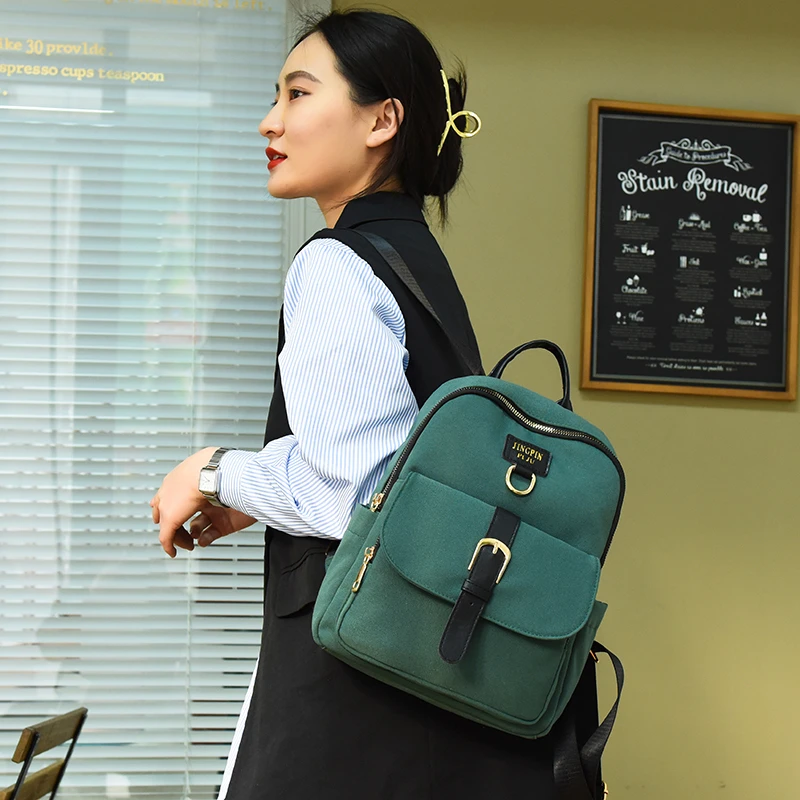 

2022 Spring Small Fresh Backpack Waterproof High-quality Literary Ladies Texture Waterproof Oxford Cloth Travel Backpack