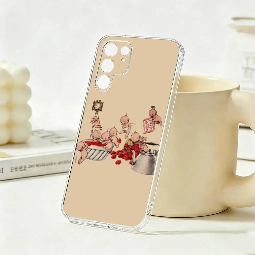 Фото Чехол для телефона Kewpie Cute Angel Baby для Samsung S23, S22, S21, S20, S30, прозрачный силиконовый чехол. №4