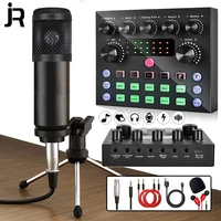desktop condenser microphone bundle with audio mixer for webcast live studio recording singing broadcasting