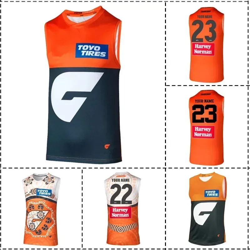 GWS Giants Home 2023. Гернси коренных/тренировок Размер мужской: S-5XL (принт номера
