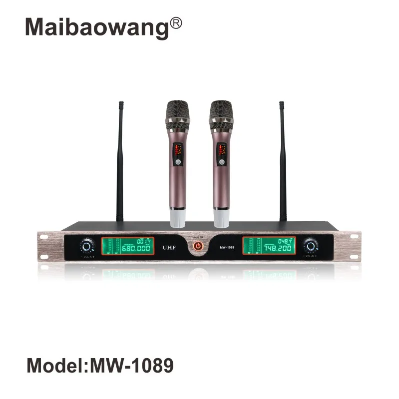 

dual handheld professional cordless uhf echo wireless microphone for party wedding