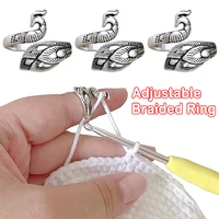 adjustable knitting loop crochet loop knitting ring for women ring knitting tool finger wear thimble sewing accessories gift