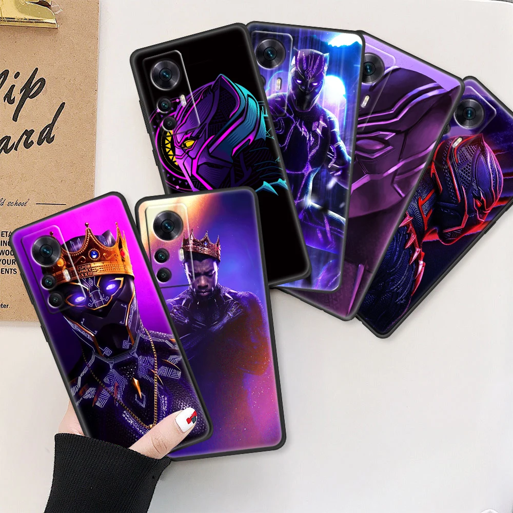 

Marvel Superhero Black Panther For Xiaomi Mi 12X 12 11 11T 11i 10T 10 Pro Lite Ultra 5G 9T 9SE A3 4G Black Soft Phone Case
