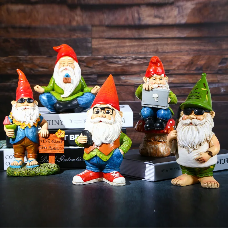

Gnome Statue Zen Naughty Funny Dwarfs Cute Resin Garden Store Lawn Ornaments For Home Office Desk Indoor Outdoor Decor Figurines
