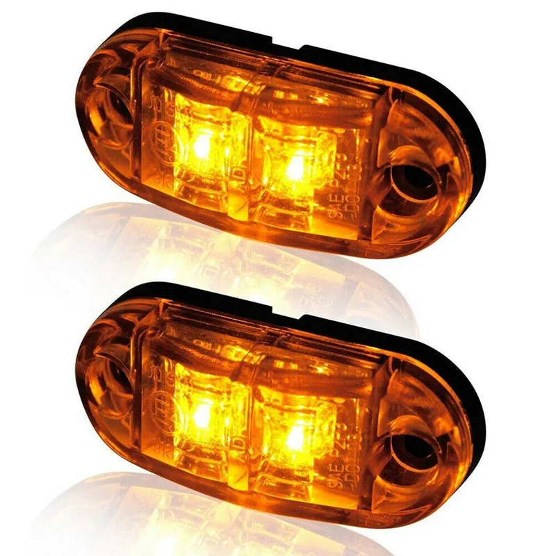 

2LED Led Side Marker Blinker Lights for Trailer Trucks Piranha Caravan Side Clearance Marker Light Lamp Amber Red White