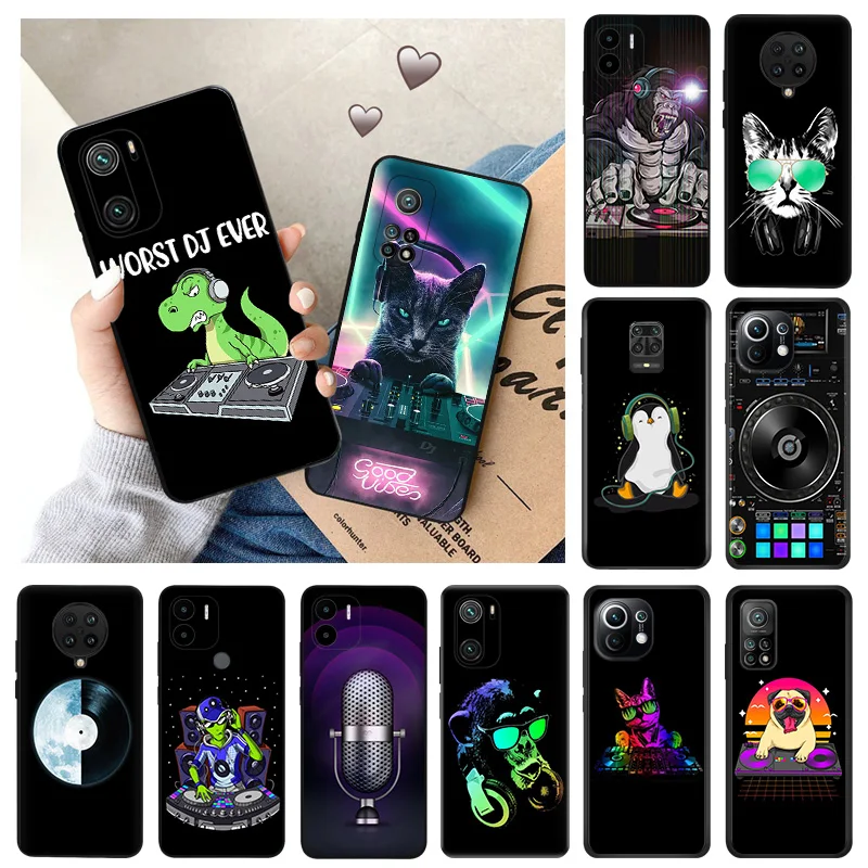 Мягкие телефонные чехлы для Xiaomi Mi 11 10t Lite 5G 11t Pro Redmi Note 7 8 8t 10 k40 k60 k50 мультяшный DJ