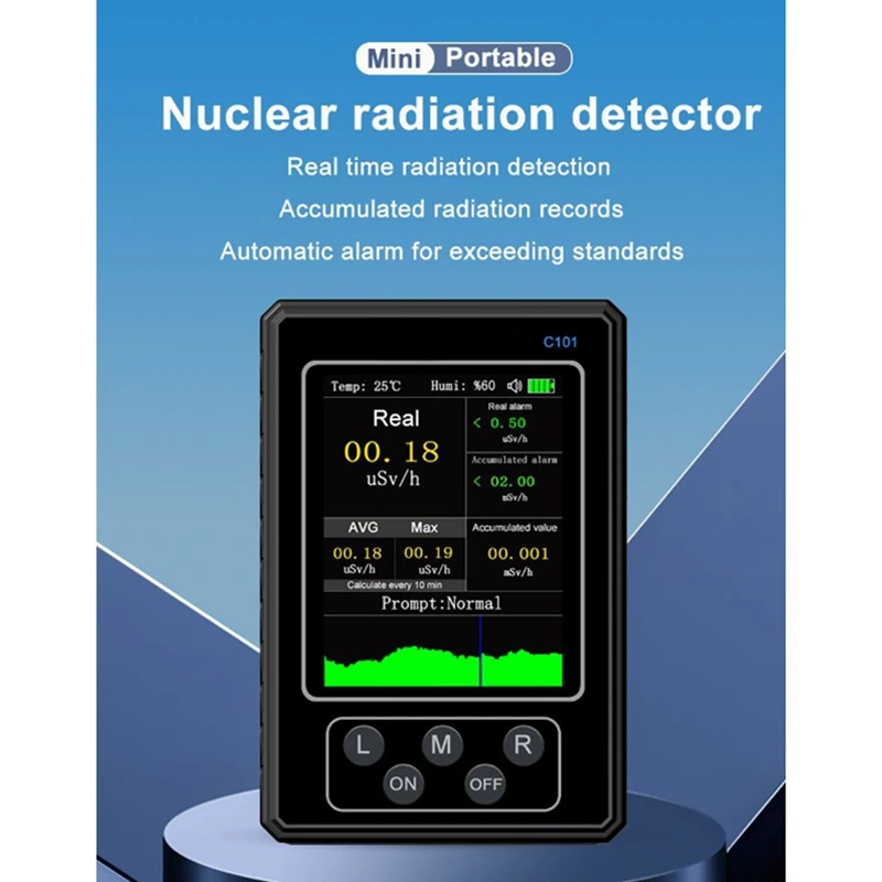 

Счетчик Гейгера, ручной дозиметр для измерения уровня Beta, Gamma радиации, с ЖК дисплеем