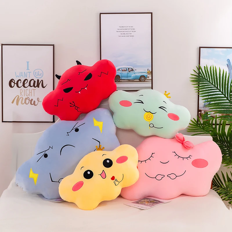 

85cm Cute Soft Colorful Clouds Plush Toys Office Nap Stuffed Animal Pillow Home Comfort Cushion Christmas Gift Doll Kids Girl