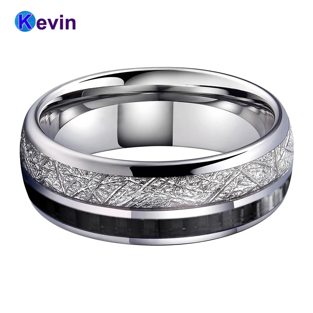 Кольцо из углеродного волокна с метеоритом 8 мм |