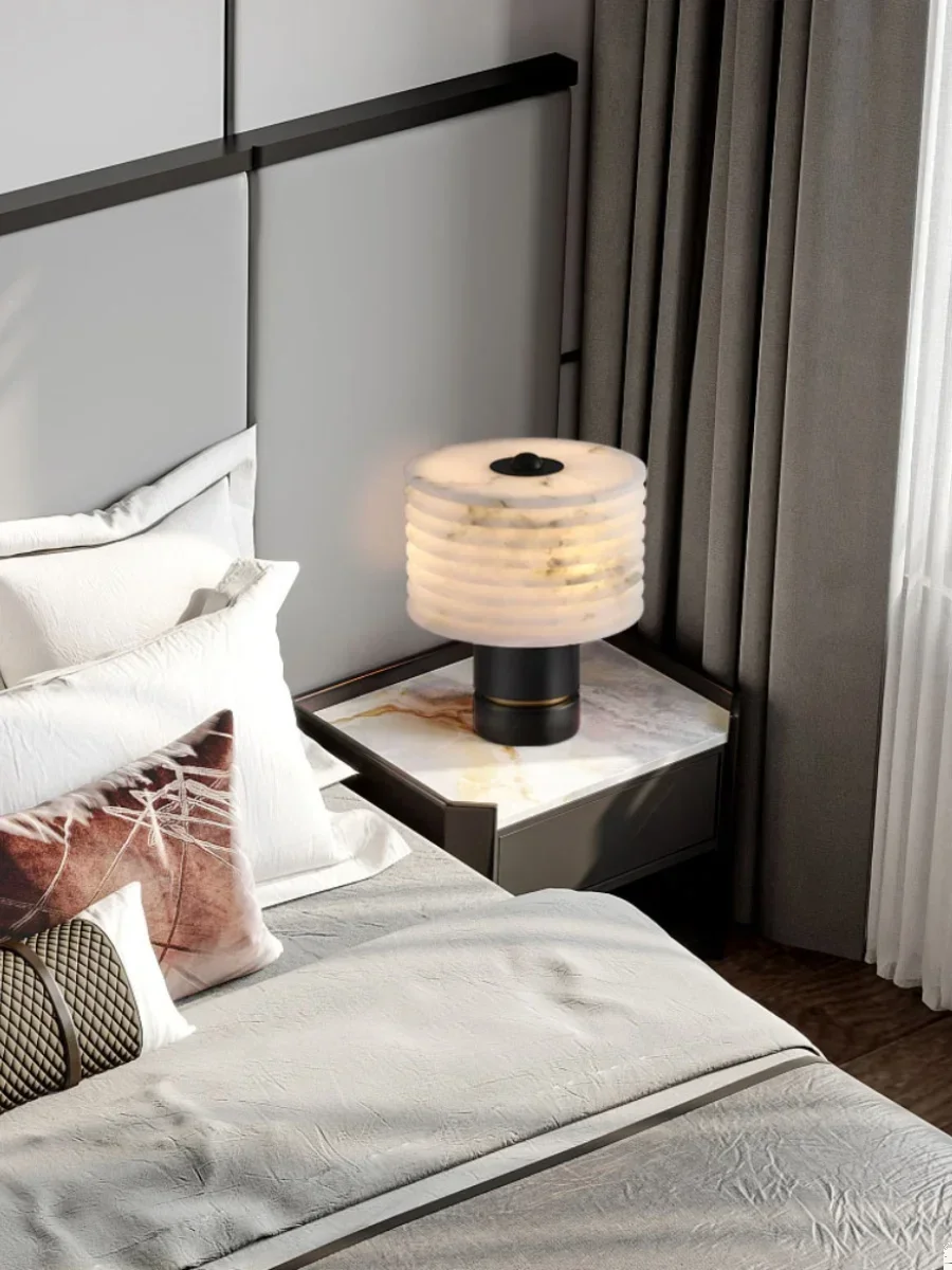 Новая китайская мраморная декоративная лампа для гостиной Современная Простая