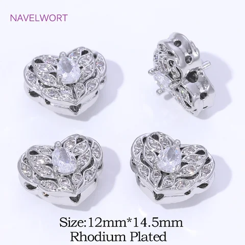 Разделители для бусин NAVELWORT золотые сердечки