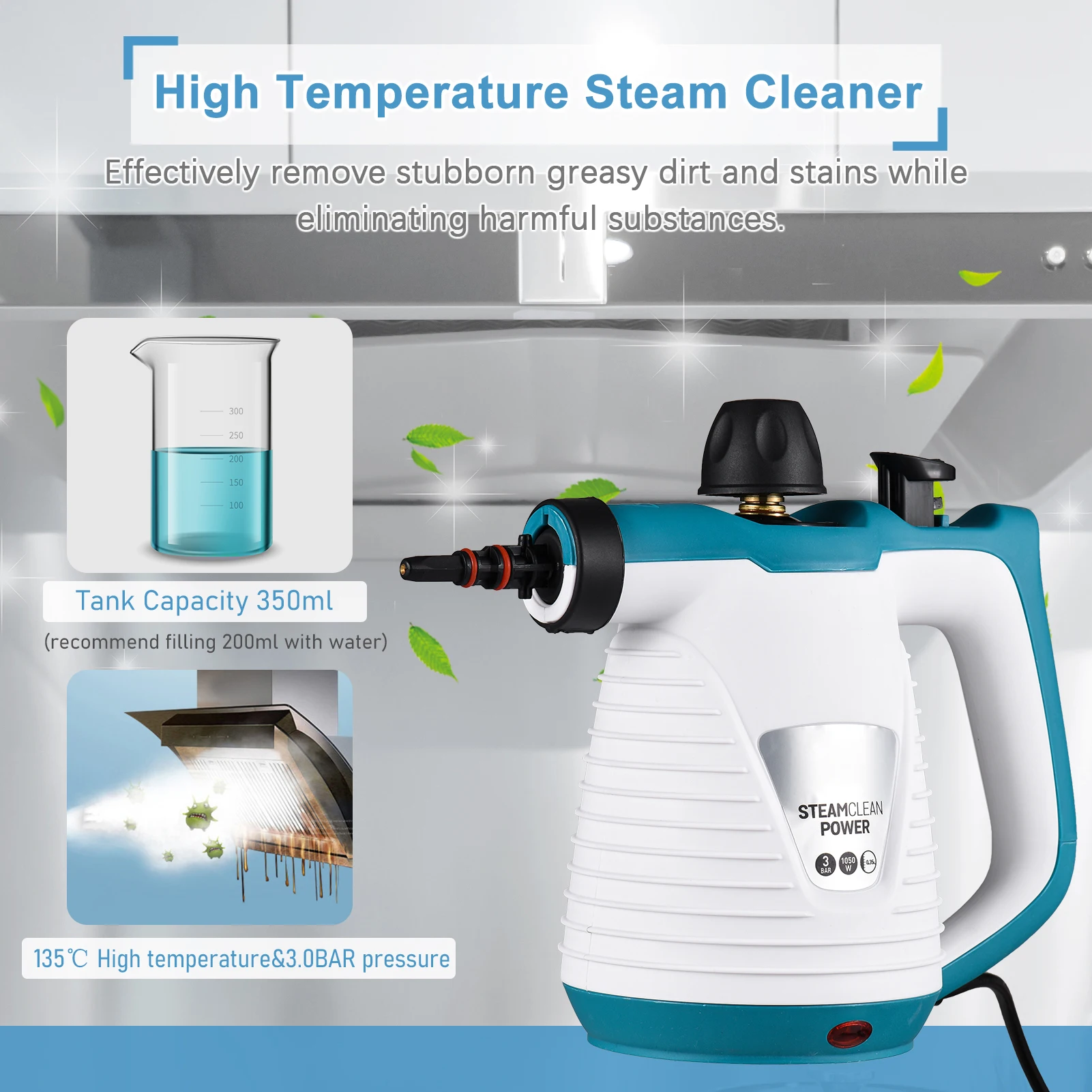 

Steam Air High Pressure Commercial Hood Cleaning Multifunctional Cleaner Home Kitchen Car Machine Conditioning