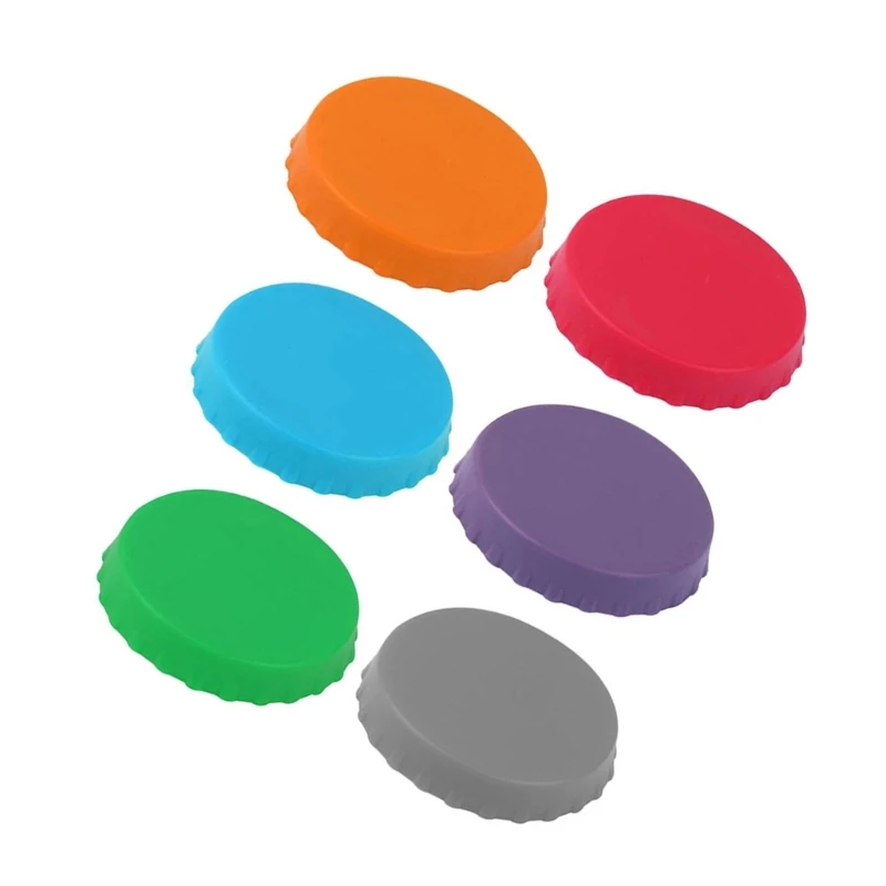 Набор из 6 пищевых силиконовых крышек для банок. Красочные и гибкие герметики