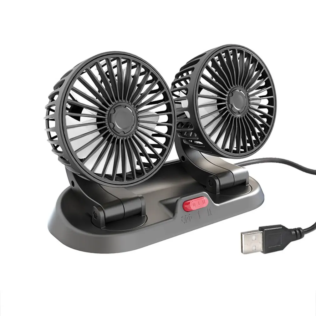 

Мини-кулер с двойной головкой и USB-портом, Регулируемый воздушный охлаждающий вентилятор с сильным ветром и низким уровнем шума, с управлением скоростью, электрический вентилятор