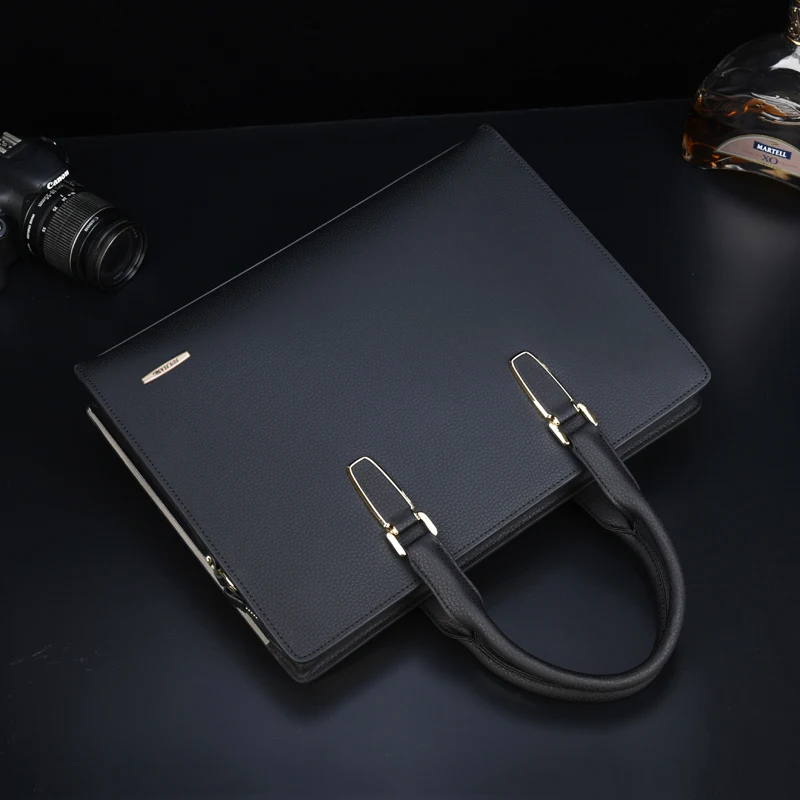 Brand Password Lock Men's Bag Handbag Male Horizontal Shoulder Bag Crossbody Business Document Cattle Leather Bag