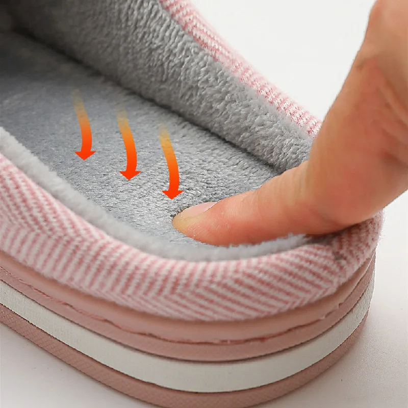 Women Winter Home Slippers Casual Shoes Men Non-slip Soft Plush Warm Flats House Slides Indoor Bedroom Couples Floor Slipper