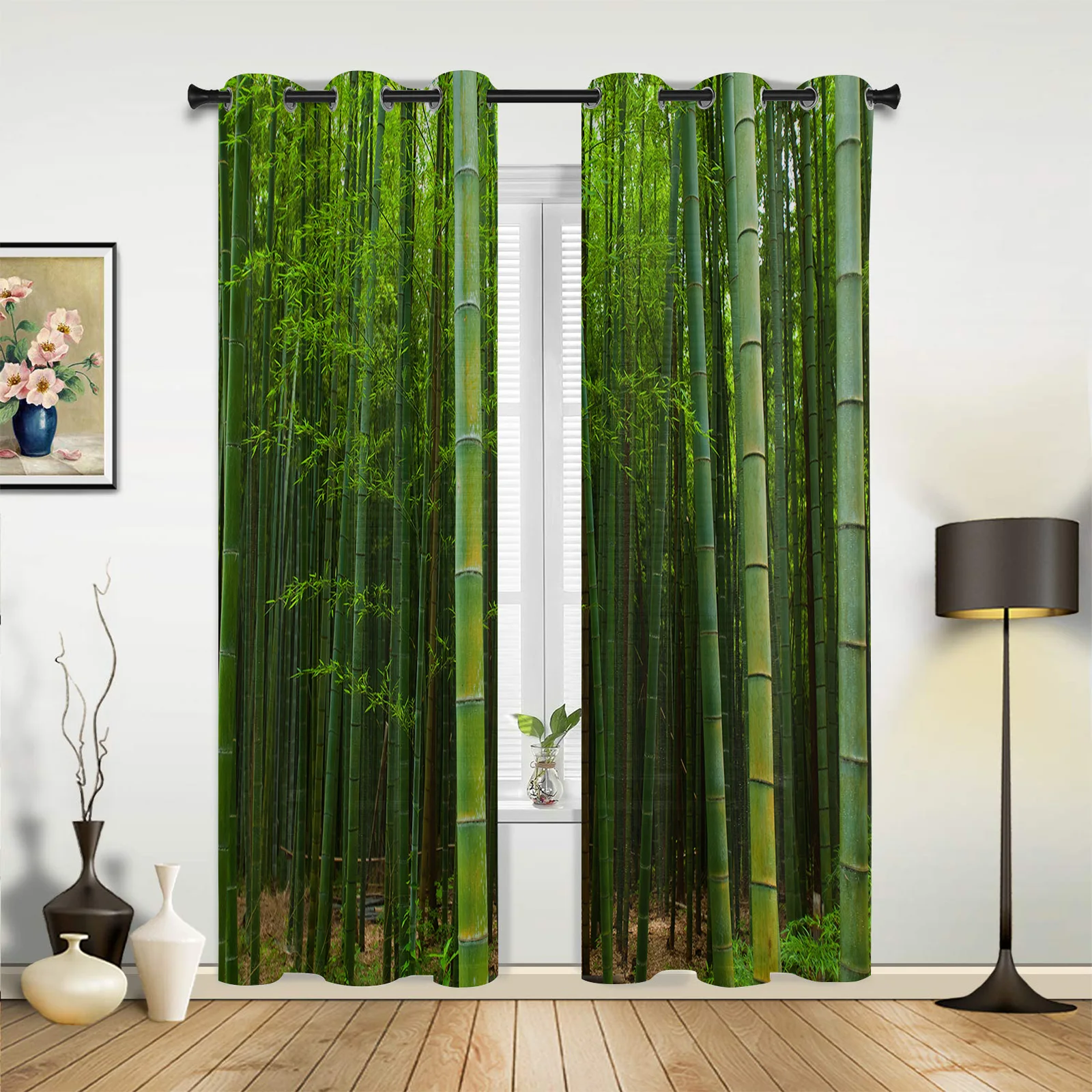 

Bamboo Forest Green Curtains for Bedroom Living Room Drapes Kitchen Children's Room Window Curtain Modern Home Decor