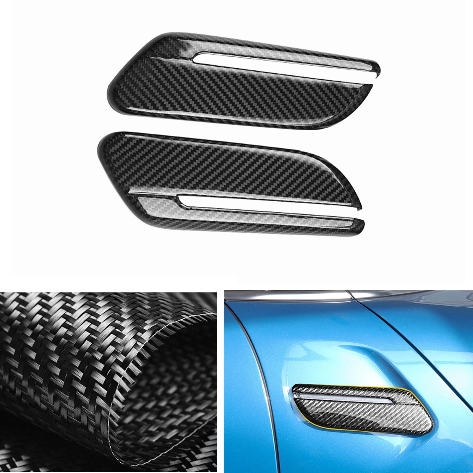 

For BMW Mini Cooper F55 F56 F57 2019-2022 Side Marker Fender Air Vent Canard Cover Trim Carbon Fiber Body Splitter Duct Flow Kit