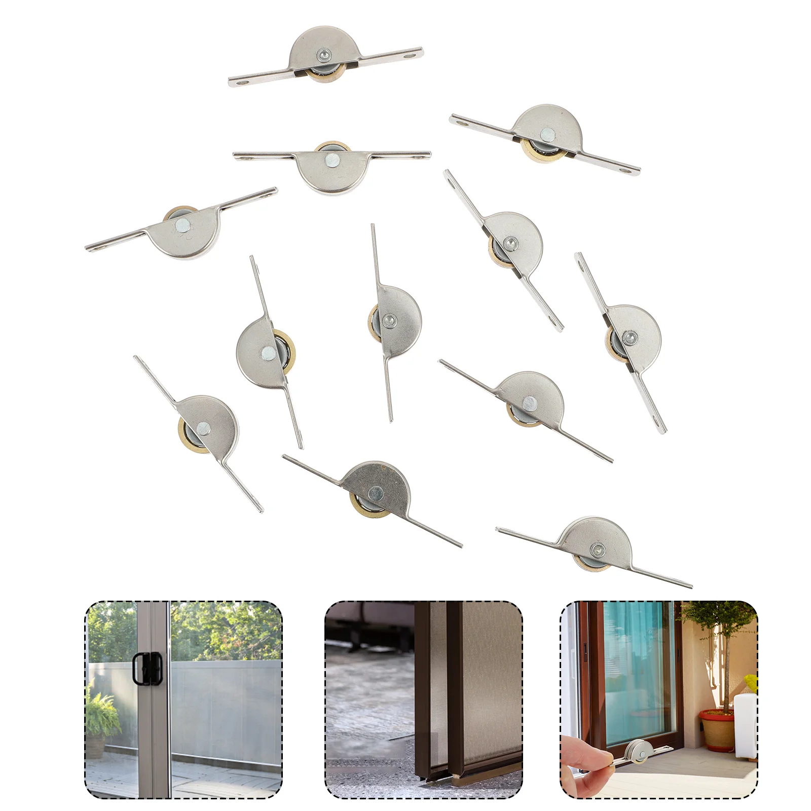 

12pcs Sliding Door Window Roller Metal Single Wheel Wardrobe Cabinet Sliding Pulleys