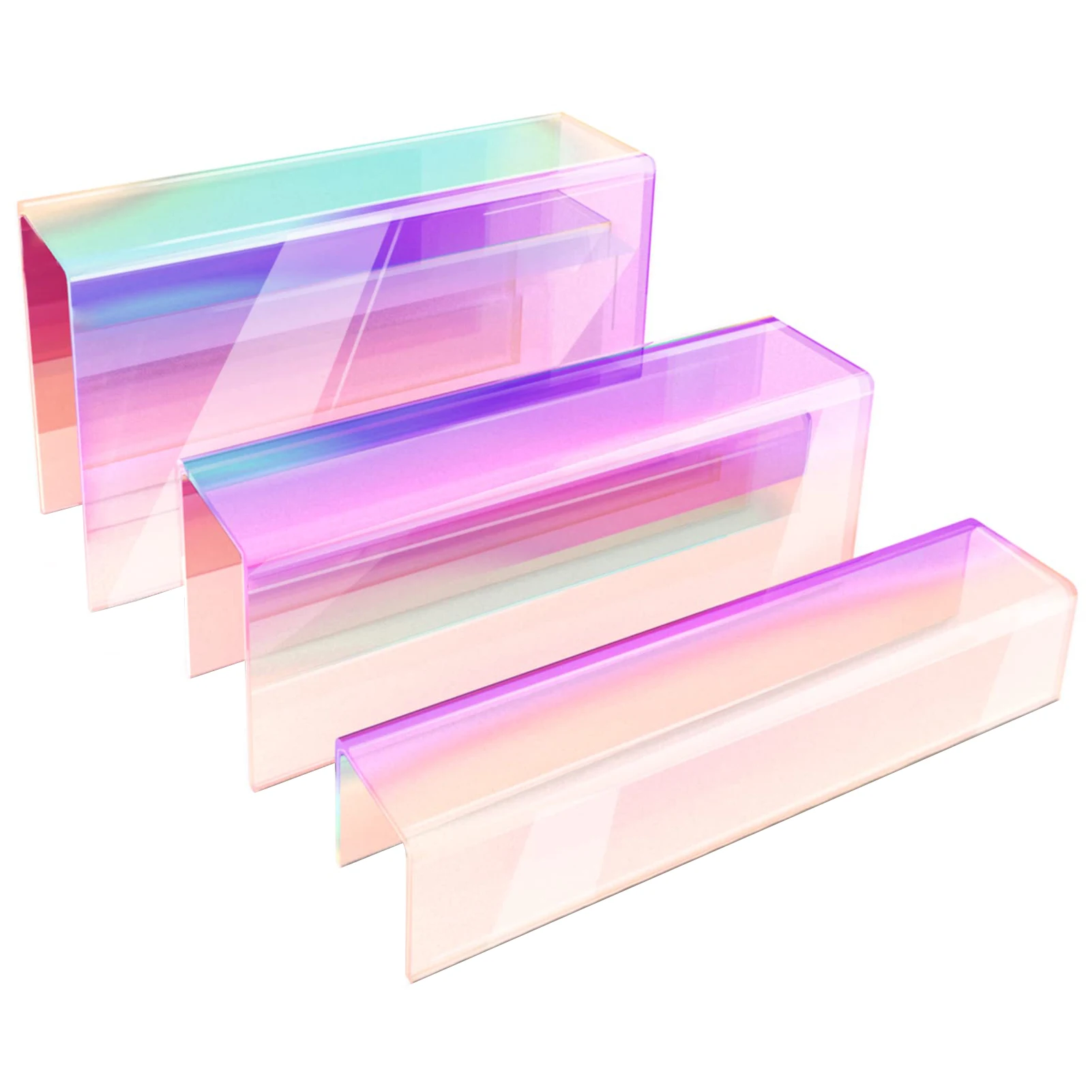 

Iridescent Acrylic Display Riser 3pcs Rainbow Acrylic Display Stands Rainbow Display Riser Showcase For Dessert Cupcake Candy