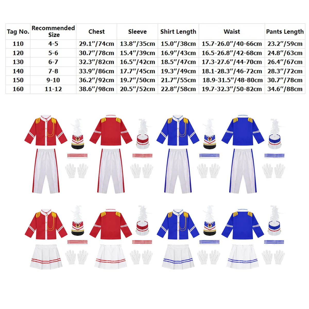 Детский костюм американского барабана для мальчиков и девочек британской