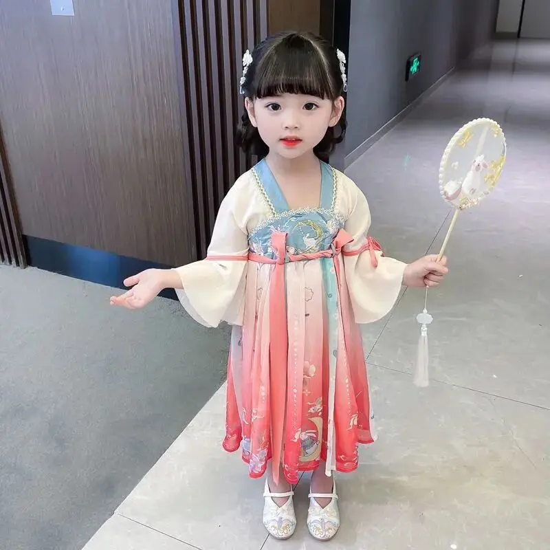 Girls Hanfu Spring and Autumn Clothes 2023 New Tang Suit Chinese Children's Ancient Clothes Girls Baby Dress enlarge