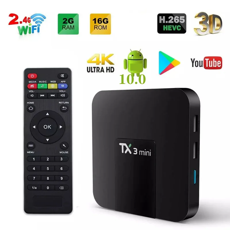 

ТВ-приставка TX3 Mini Smart TV, 4K, Android 10,0, H313, T95, H.265, 2,4 ГГц