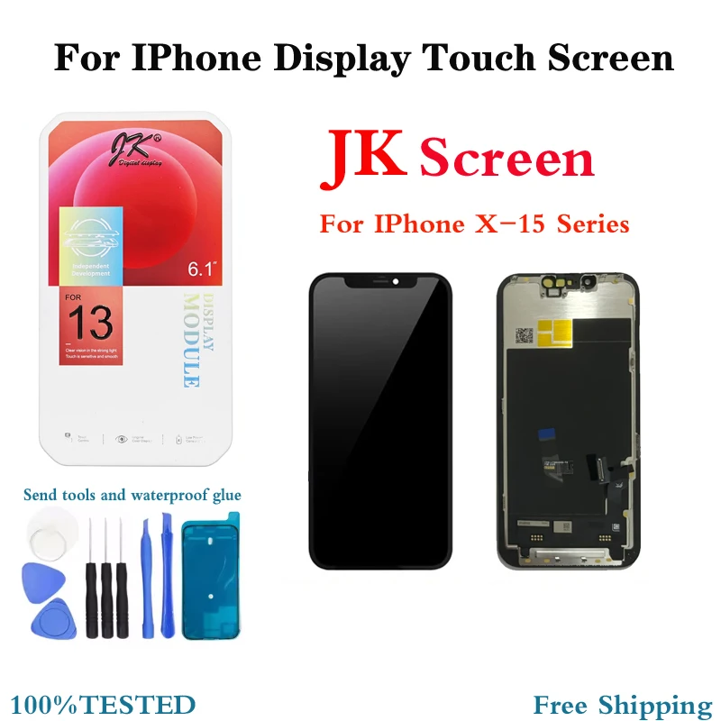 Фото Серия JK Incell для iPhone 11, 12, 13, 14, 15, Pro Max Plus Mini X XS XR, замена преобразователя сенсорного экрана в сборе №1