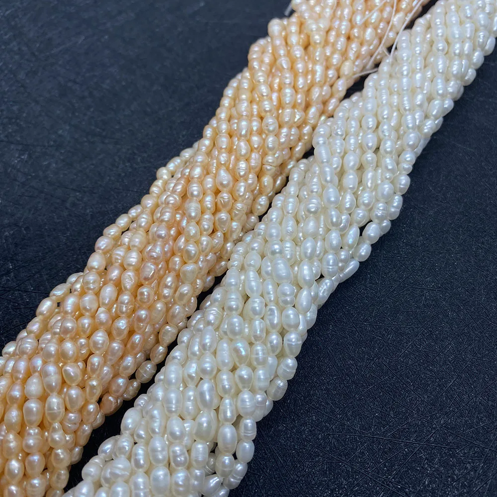 Изысканный натуральный пресноводный жемчуг класса А 3 5 мм бусины в виде риса для