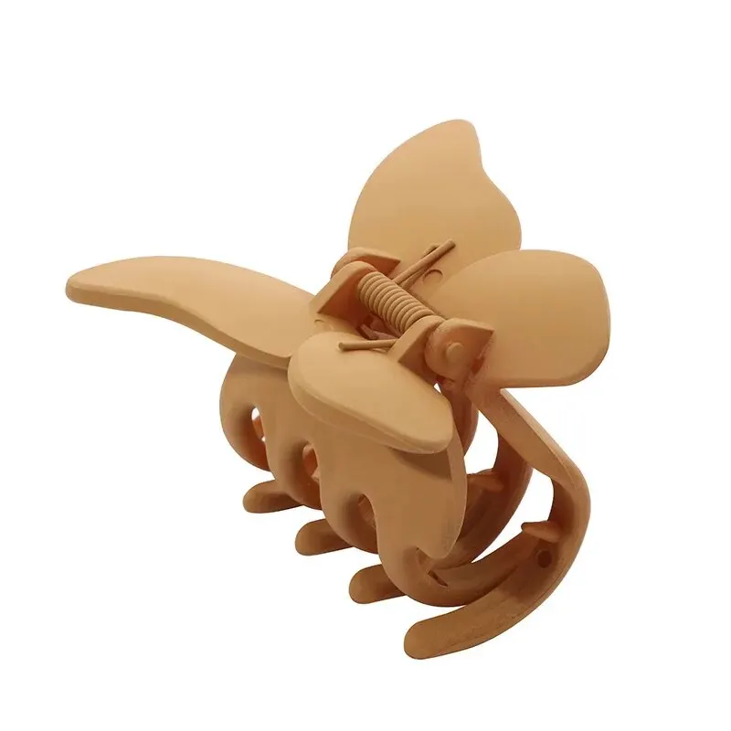 Зажим для волос с изображением бабочки белый матовый зажим задней поверхностью