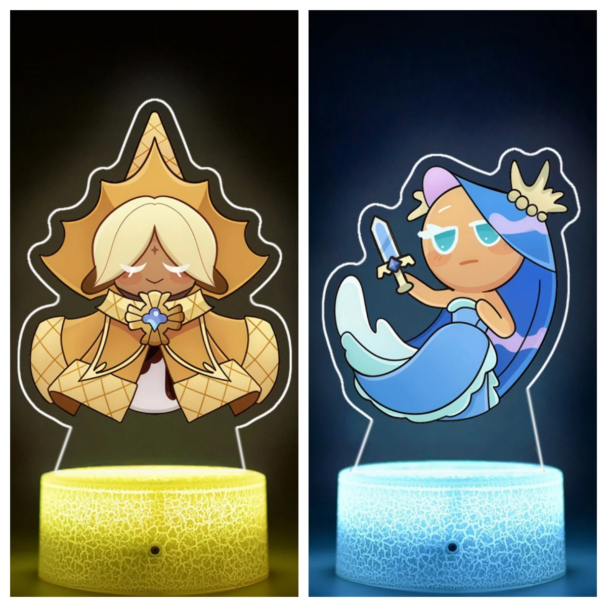 Фото Акриловый ночник с аниме-персонажами Cookie Run: Kingdom для спальни, настольная подставка, атмосферный декор, креативная фигурка, подарок №1
