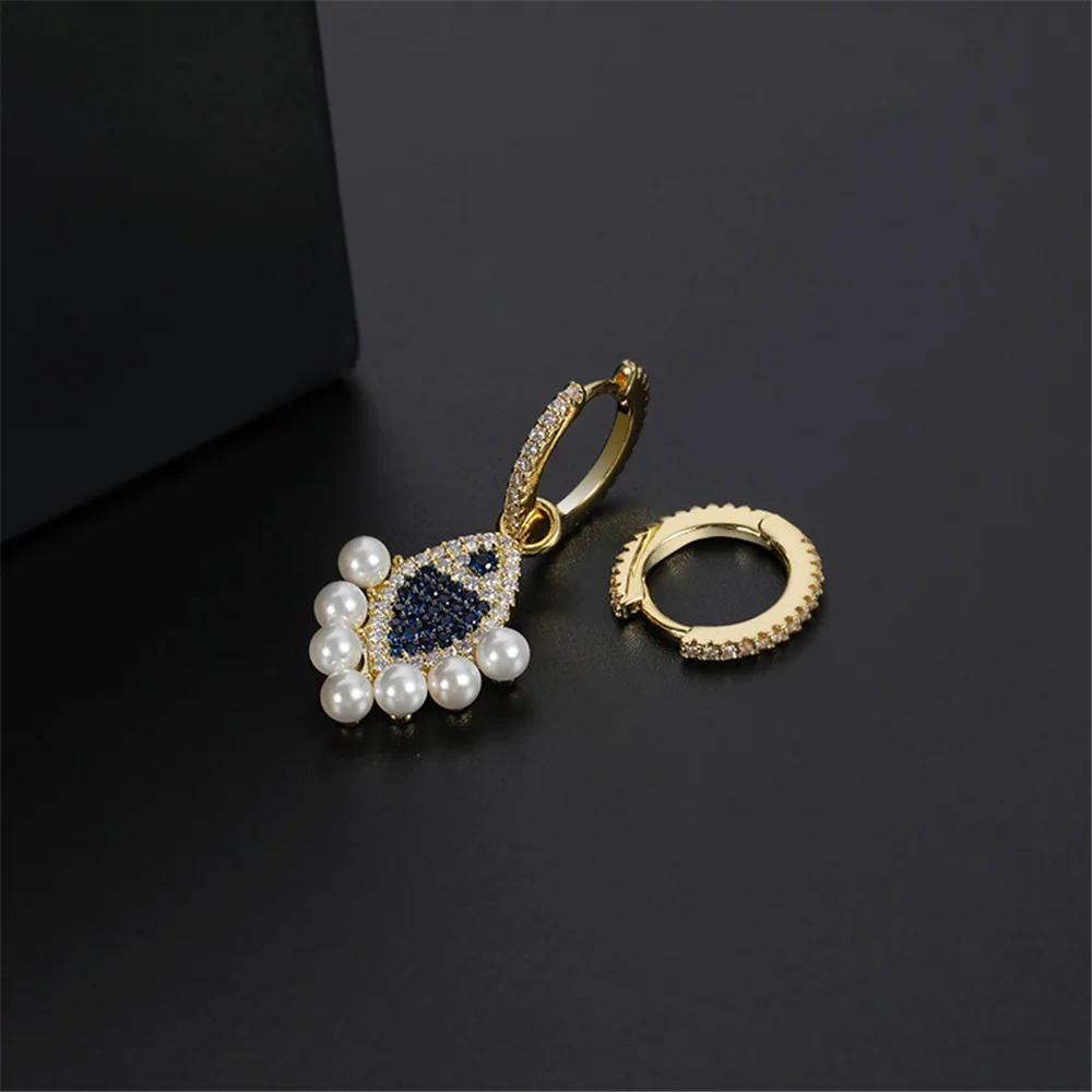 

APM STYLE High Quality 925 Sterling Silver Asymmetrical Fish Earrings Gentle Pearl Small Earrings For Friends Gifts