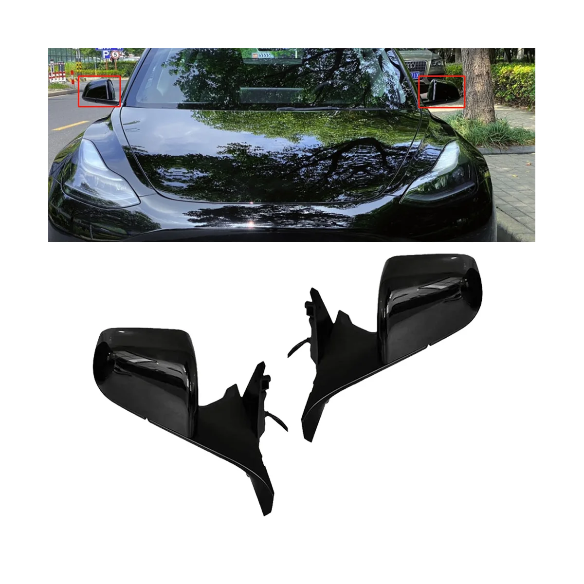 Правое зеркало заднего вида в сборе 1110784 1521929 для Tesla Model 3 M3 2021-2023 электрическое