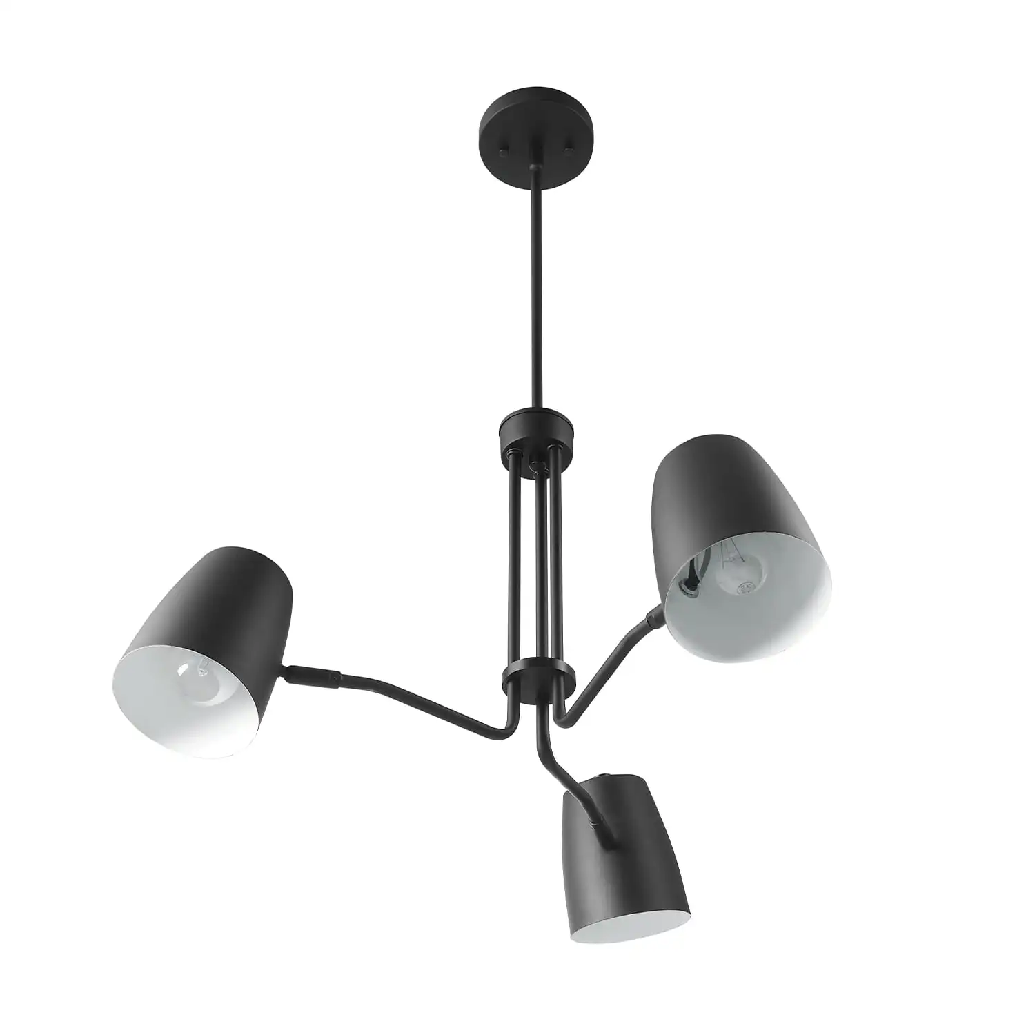 

3-Light Modern Black Branch Chandelier