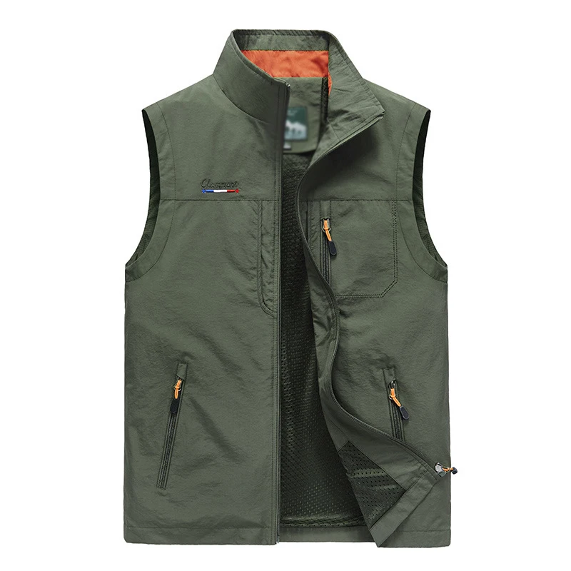 

Quick Dry Vest Mens Multi-pockets Breathable Mesh Vest-jacket Photography Hiking Climb Fishing Waterproof Reporter Waistcoat 5XL