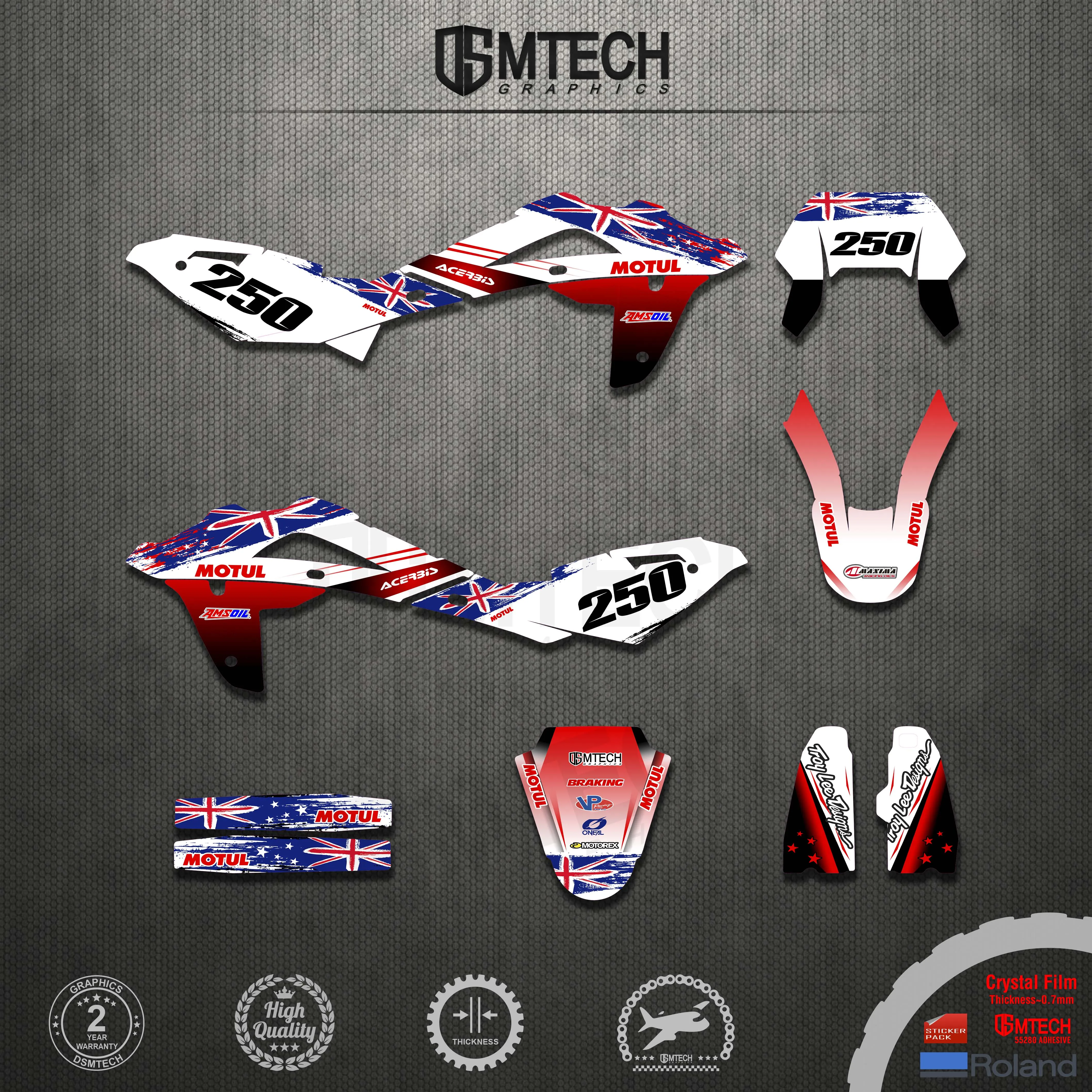 DSMTECH Motorcycle Fairing Stickers graphics 3M Decals Backgrounds For Husqvarna TC TE 250 450 511 2008 2009 2010 11- 2013 TE/TC