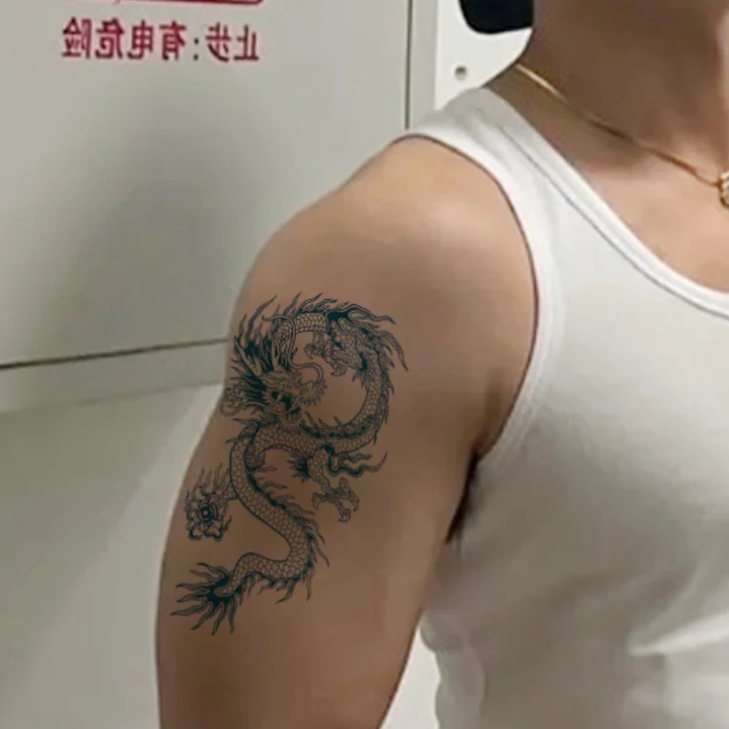 

Realistic Dragon Fake Tattoo Stickers For Men Boys Kids 3D Dragon Temporary Tattoos Washable Tattoos