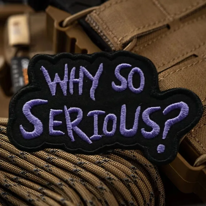 БЫ ТА СЕРИОЗ? Нашивка с вышивкой фиолетовые мультяшные английские нашивки на