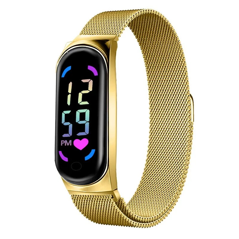 Women's Couple Leisure Fashion Luxury LED Electronic Bracelet Magnet Buckle Milan Love Colorful Digital Electronic Watch