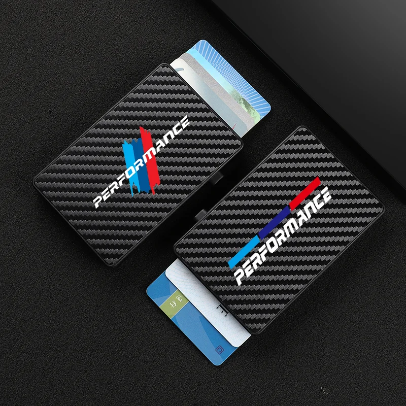 

RFID Anti-theft Carbon Fiber luxury Card Holder Bank Credit Smart Pop Up Wallet For BMW X3 X5 F10 G05 G06 G30 G07 E46 E91 E90