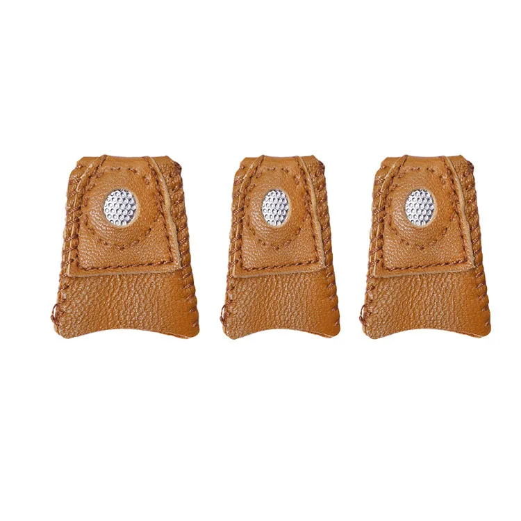 

Leather Coin Thimble Soft Artificial Sheepskin Needlework Finger Cover Tip Quilting Thimble Handmade Patchwork Sewing Tools