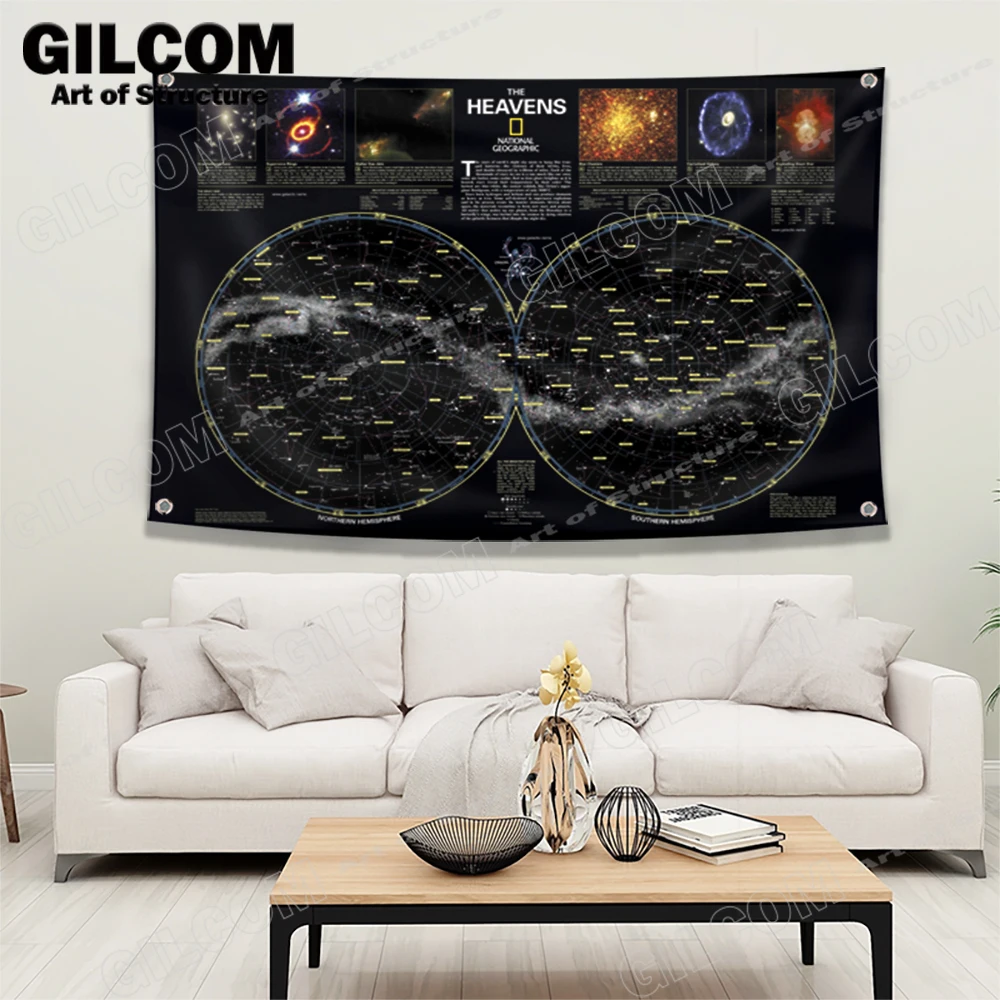 Небо звезд карта полиэстер баннер