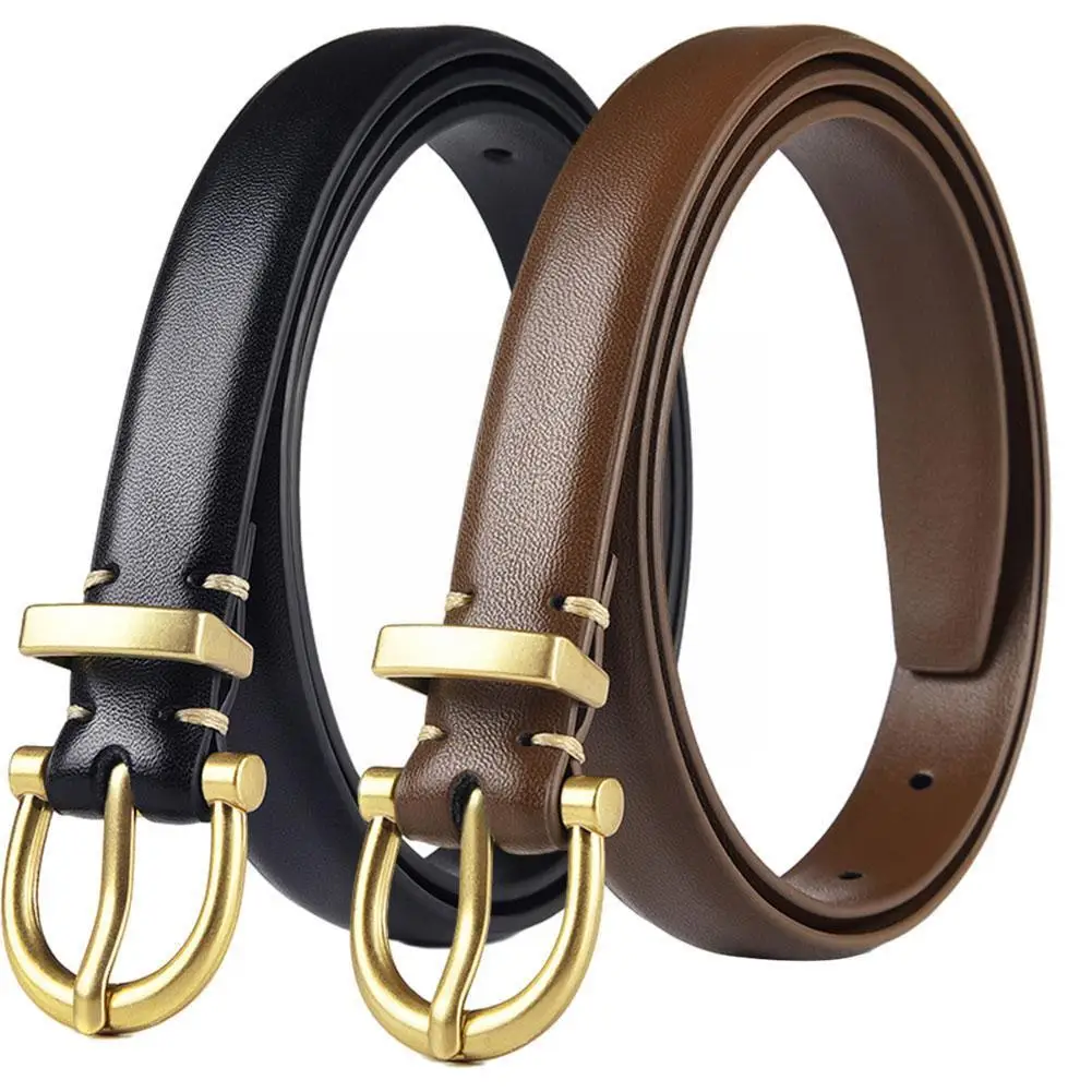 

Women Soft Pu Leather Waistbands Sexy Gold Pin Metal Waist Belt Buckle Waistbands U4a7