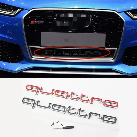3D ABS Car Sticker Auto Grille Emblem Quattro Decals for Audi Sline Quattor Badge A3 A4 A5 A6 A7 A8 Q3 Q5 Q7 S3 S4 S5 S6 RS3 RS4