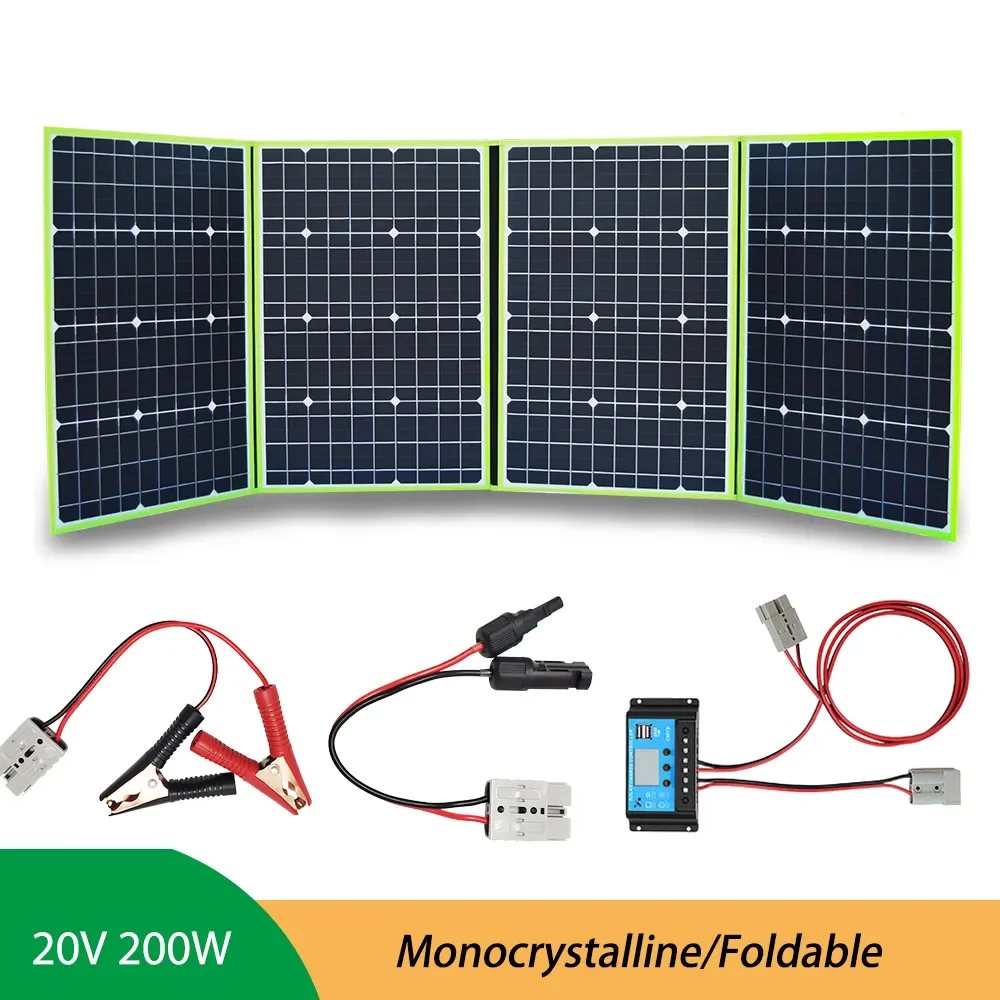 

Гибкая Складная солнечная панель, складная Высокоэффективная портативная солнечная панель для путешествий, телефона, лодки, 12 В, 80 Вт, 100 Вт, 150 Вт, 200 Вт