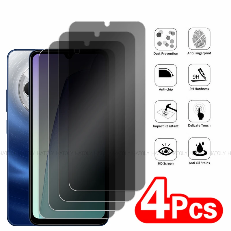 2/4 шт. противошпионская защитная пленка для экрана Xiaomi Redmi A4 5G закаленное стекло