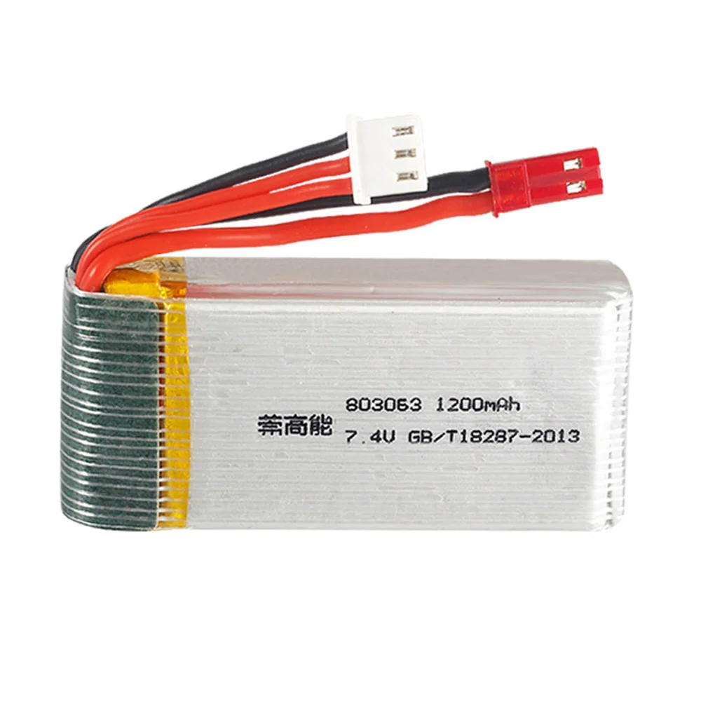 7.4V 1200mAh 2S 803063 30C Lipo аккумулятор JST Plug с зарядным устройством для Yi zhang X6 H16 MJX X101 X102 RC