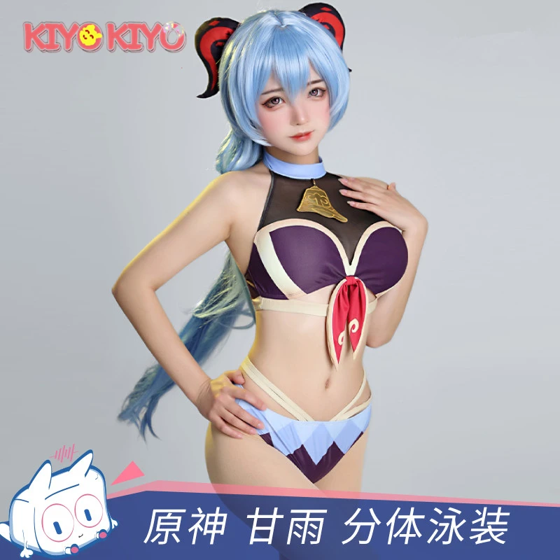 

KIYO-KIYO Genshin Impact Ganyu Sexy Bikini Cosplay Costume Ganyu Summer Swimsuit Halloween Costumes