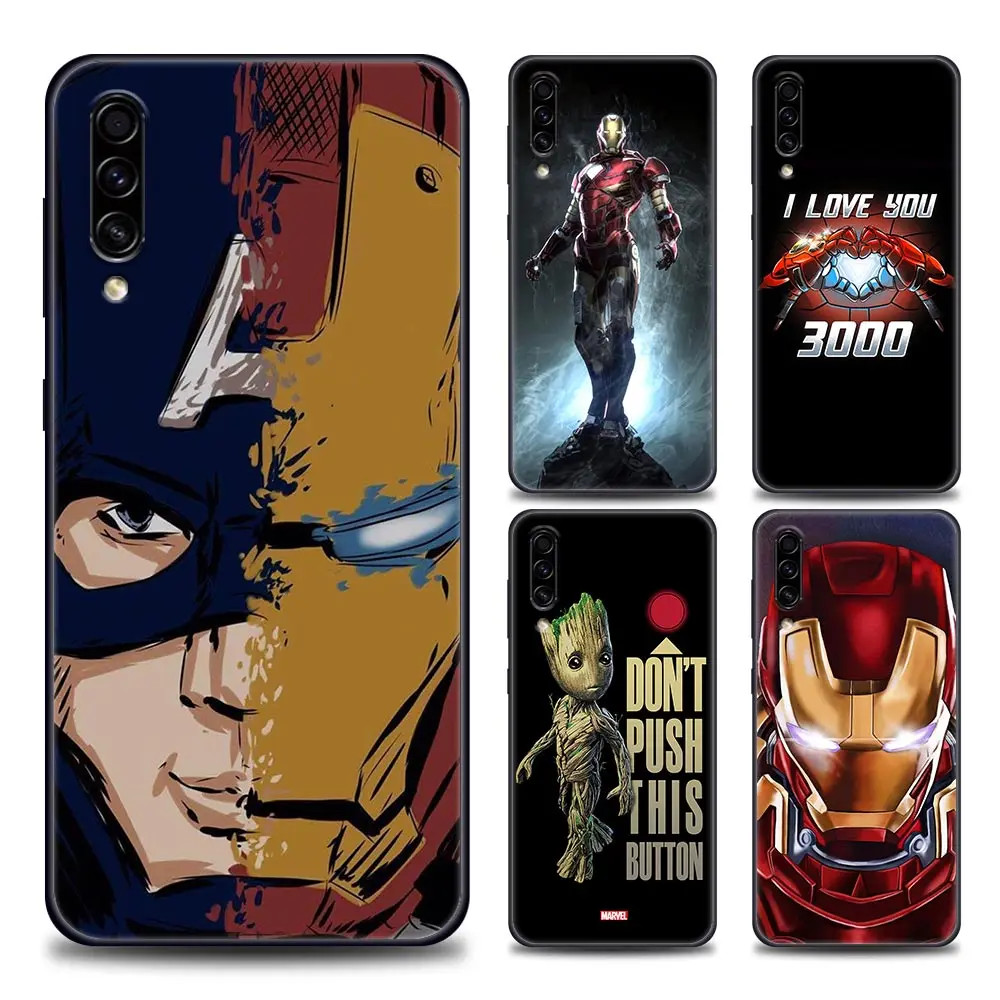 

Phone Case for Samsung A10 A20 A30 A30s A40 A50 A60 A70 A80 A90 5G A7 A8 2018 Case Silicone Cover Groot Thanos iron man Marvel