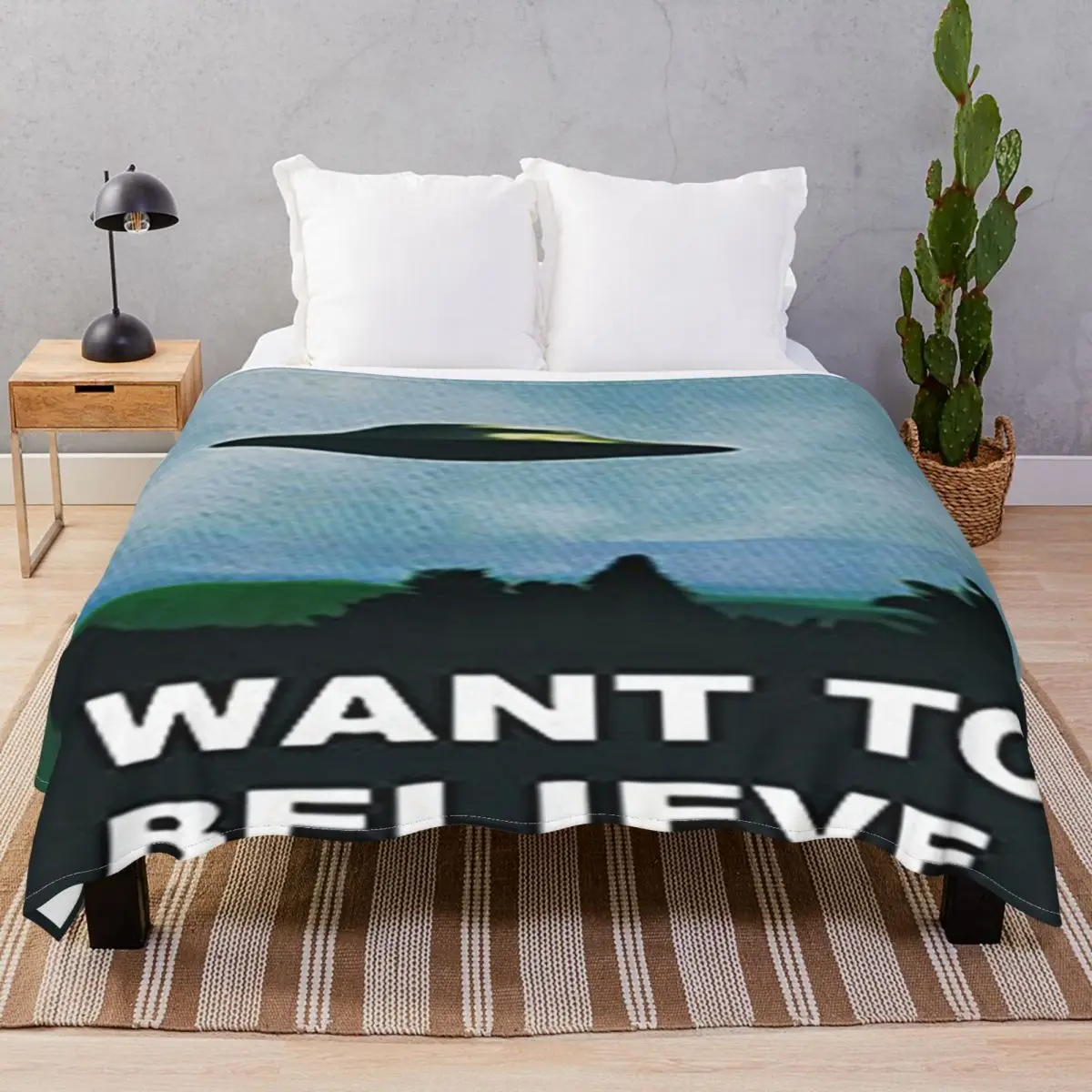 I Want To Believe Blankets Flannel Plush Print Super Warm Throw Blanket for Bed Sofa Travel Cinema